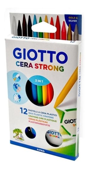 Cera Strong – Crayolas Cera Giotto – 12 Colores –