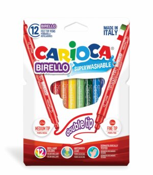 Marcadores con doble punta Carioca Birello Estuche x 12 colores
