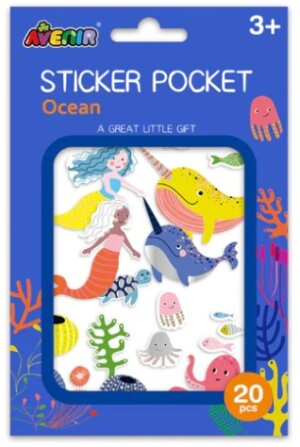 Stickers Pocket Oceano 20 piezas